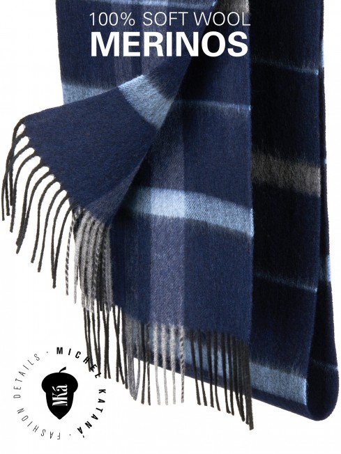 KILT DE BALGOVAN, длиный ШАРФ из мягчайшей шерсти MERINOS из пряжи средней тяжести, коллекционная линия CONFRONTATION (Собственный Взгляд) FTQ.W220_GZ-653A/CIEL